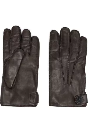 BILLIONAIRE Homem Luvas - Leather logo-embossed button gloves