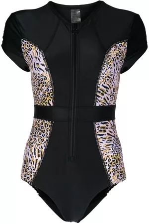 Duskii Leopard-print cap-sleeve swimsuit