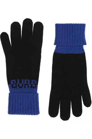 Burberry Homem Luvas - Logo-intarsia cashmere gloves