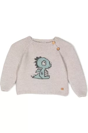 PAZ RODRIGUEZ Menino Pullovers e Camisolas de Malha - Baby dinosaur-knit jumper