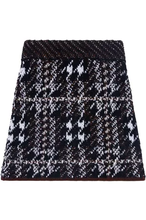 Burberry Mulher Saias Estampadas - Houndstooth-pattern mini skirt