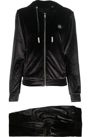 Philipp Plein Logo-patch velvet-cotton trousers
