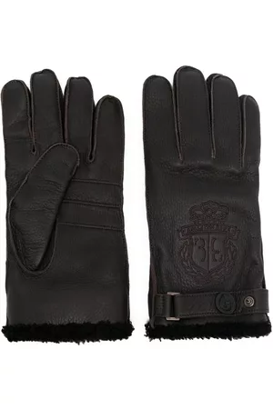 BILLIONAIRE Homem Luvas - Embroidered-logo faux-fur lined gloves