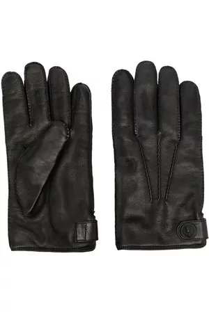 BILLIONAIRE Homem Luvas - Logo-embossed button leather gloves