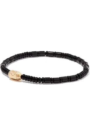 LUIS MORAIS 14kt yellow Hamsa onyx beaded bracelet