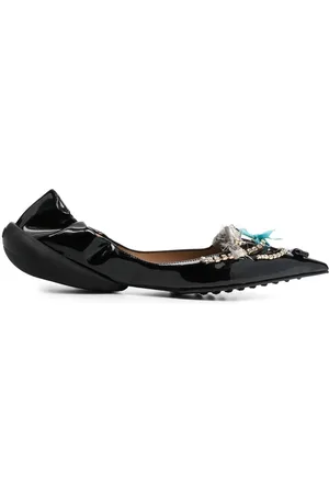 13 09 SR 20mm crystal-embellished pointed ballerina shoes