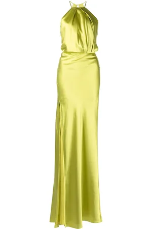 Michelle Mason Pleat-detail halterneck dress
