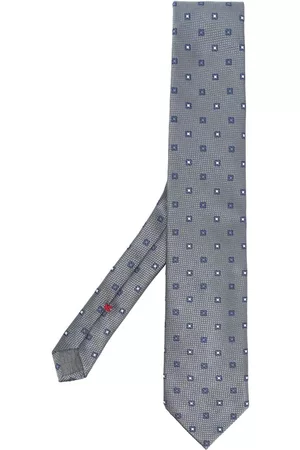 Brunello Cucinelli Homem Laços de Colarinho - Embroidered-pattern detail tie