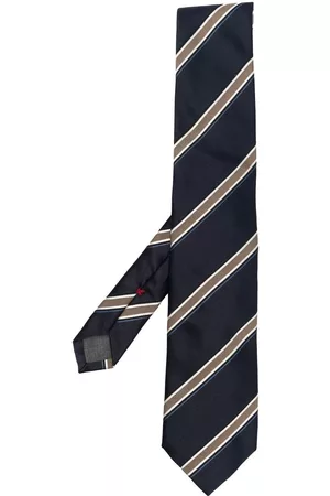 Brunello Cucinelli Homem Laços de Colarinho - Satin stripe-print tie