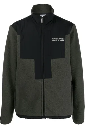 MARCELO BURLON Logo-print zip-fastening jacket