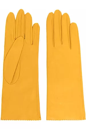 Manokhi Mulher Luvas - Zig-zag edge leather gloves