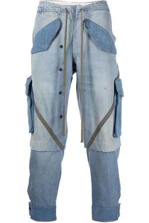 GREG LAUREN Homem Calças de ganga Tapered - Panelled tapered jeans