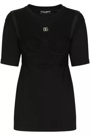Dolce & Gabbana Bralette-detailed short sleeved T-shirt
