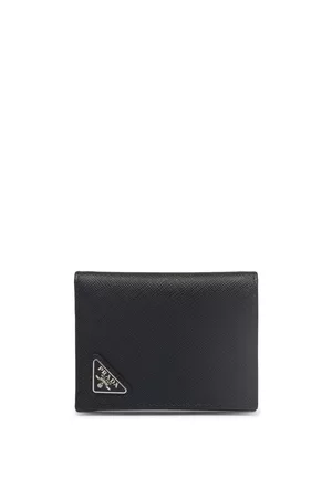 Prada Homem Carteiras em pele - Logo-plaque Saffiano leather wallet