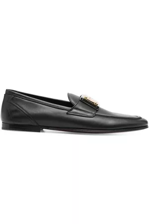 Dolce & Gabbana Homem Oxford & Moccassins - Logo-plaque leather loafers