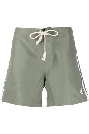 Palm Angels Logo-embroidered side stripe swim shorts