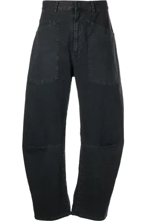 NILI LOTAN Curved-leg denim jeans