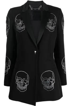 Philipp Plein Skull-embellished single-breasted coat