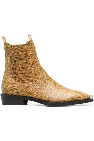 Roberto Cavalli Homem Botas - Animal-print leather boots