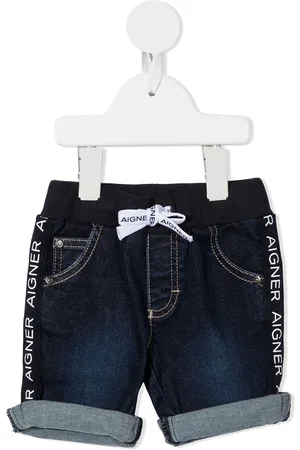 Aigner Logo tape denim shorts
