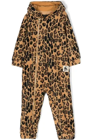 Mini Rodini Leopard-print hooded romper
