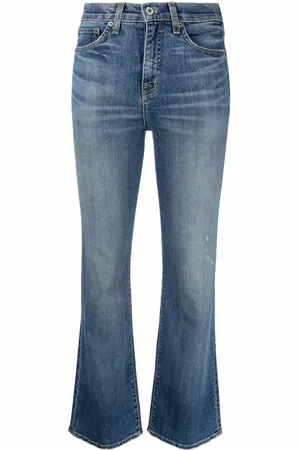 NILI LOTAN High-rise bootcut bleach-effect jeans