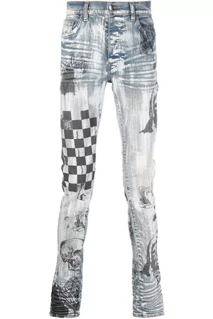 AMIRI Homem Slim - Graffiti-print slim jeans
