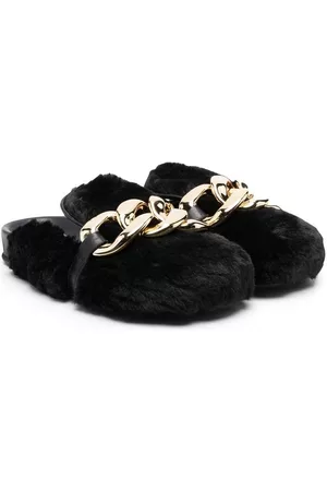 Florens Chain-trim faux-fur slippers