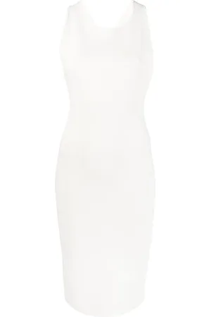 YVES SALOMON Ribbed cross-strap midi dress