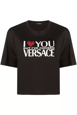 VERSACE Mulher T-shirts & Manga Curta - Slogan-print T-shirt