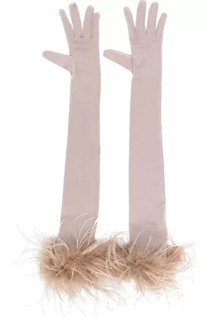 Styland Mulher Luvas - Feather-trim opera gloves