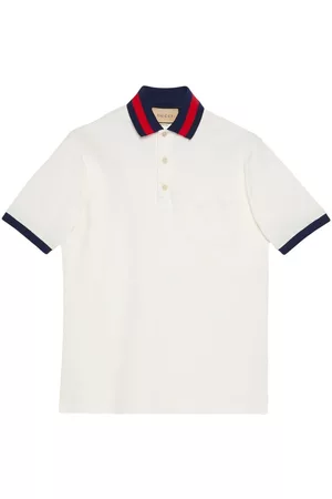 Gucci Homem Camisa Formal - Web stripe-collar piqué polo shirt