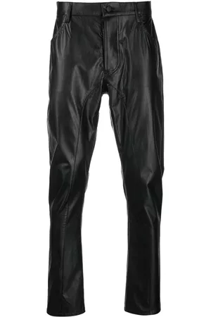 Atu Body Couture Homem Calças em Pele - Faux-leather straight-leg trousers