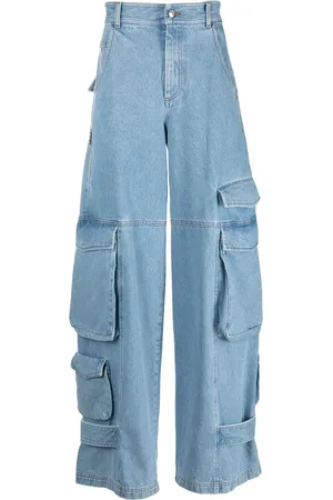 GCDS Cargo-pocket wide-leg jeans