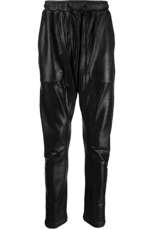 JULIUS Homem Calças em Pele - Straight-leg leather-look trousers