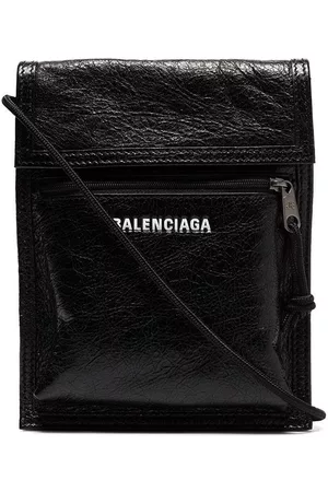Balenciaga Homem Malas - Explorer Arena cracked leather messenger bag