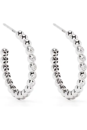 Pragnell 18kt white gold Bohemia diamond large hoop earrings