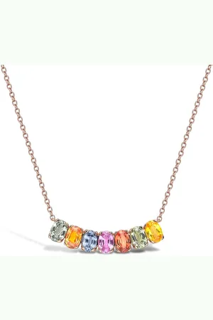 Pragnell 18kt rose gold Rainbow Fancy sapphire line pendant necklace
