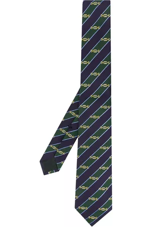 Gucci Horsebit-embroidered striped tie