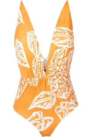 CLUBE BOSSA Clavert leaf-print swimsuit