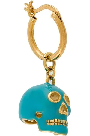 TRUE ROCKS Small skull hoop earring