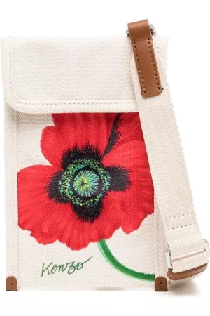 Kenzo Poppy-embroidered crossbody pouch
