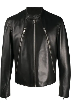 Maison Margiela Mock neck leather jacket