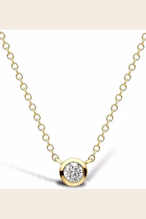 Pragnell 18kt yellow brilliant-cut diamond solitaire pendant necklace