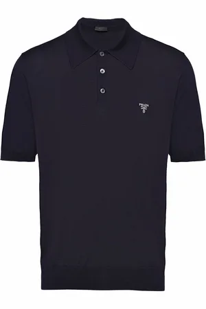Prada Logo-embroidered wool polo shirt