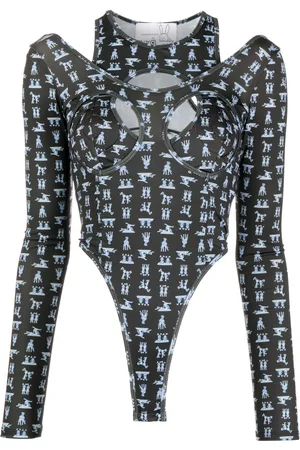 Natasha Zinko Cut-out bunny motif bodysuit top