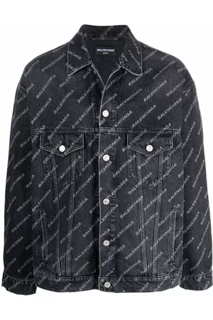 Balenciaga Homem Casacos de Ganga - Typo logo-print denim jacket