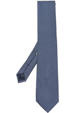 corneliani Homem Laços de Colarinho - Geometric-embroodery silk tie