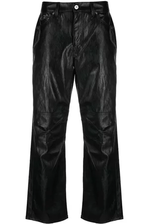 OUR LEGACY Faux-leather straight-leg trousers