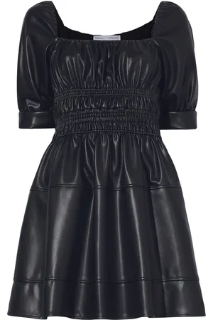 Proenza Schouler Faux-leather square-neck dress